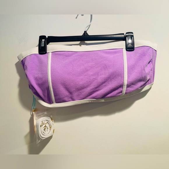 Kona Sol Women's Terry Textured Solid Bandeau with Binding Bikini Top 2X - Picture 3 of 16